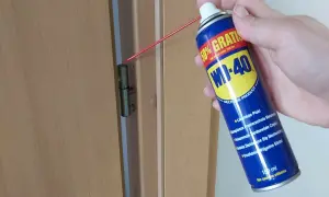Chcesz wiedzieć, czym smarować skrzypiące drzwi? Użyj WD-40, aby wyciszyć zawiasy i zapewnić płynne działanie.