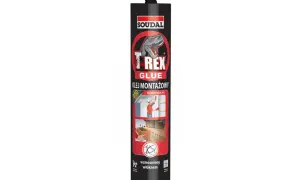 Klej montażowy T-Rex od Soudal, super mocny, wzmocniony włóknem. Idealny do prac wewnątrz i na zewnątrz.