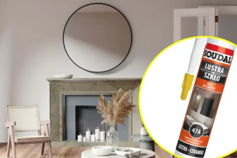 Mocny klej do luster Soudal 47A, idealny do montażu luster i ceramiki w łazience. Szybkoschnący i odporny na wilgoć.