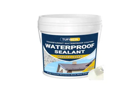 Wiadro z transparentnym uszczelniaczem Tufinein Waterproof Sealant Crystal Clear. Idealny do ochrony dachów i ścian.