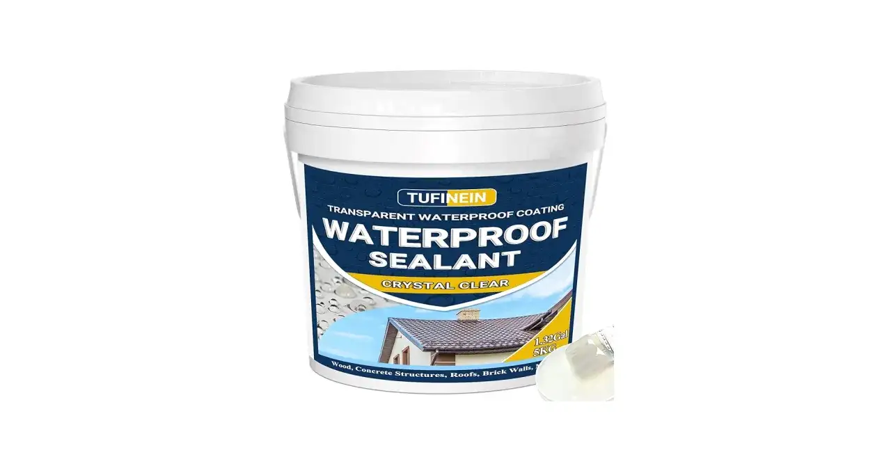 Wiadro z transparentnym uszczelniaczem Tufinein Waterproof Sealant Crystal Clear. Idealny do ochrony dachów i ścian.